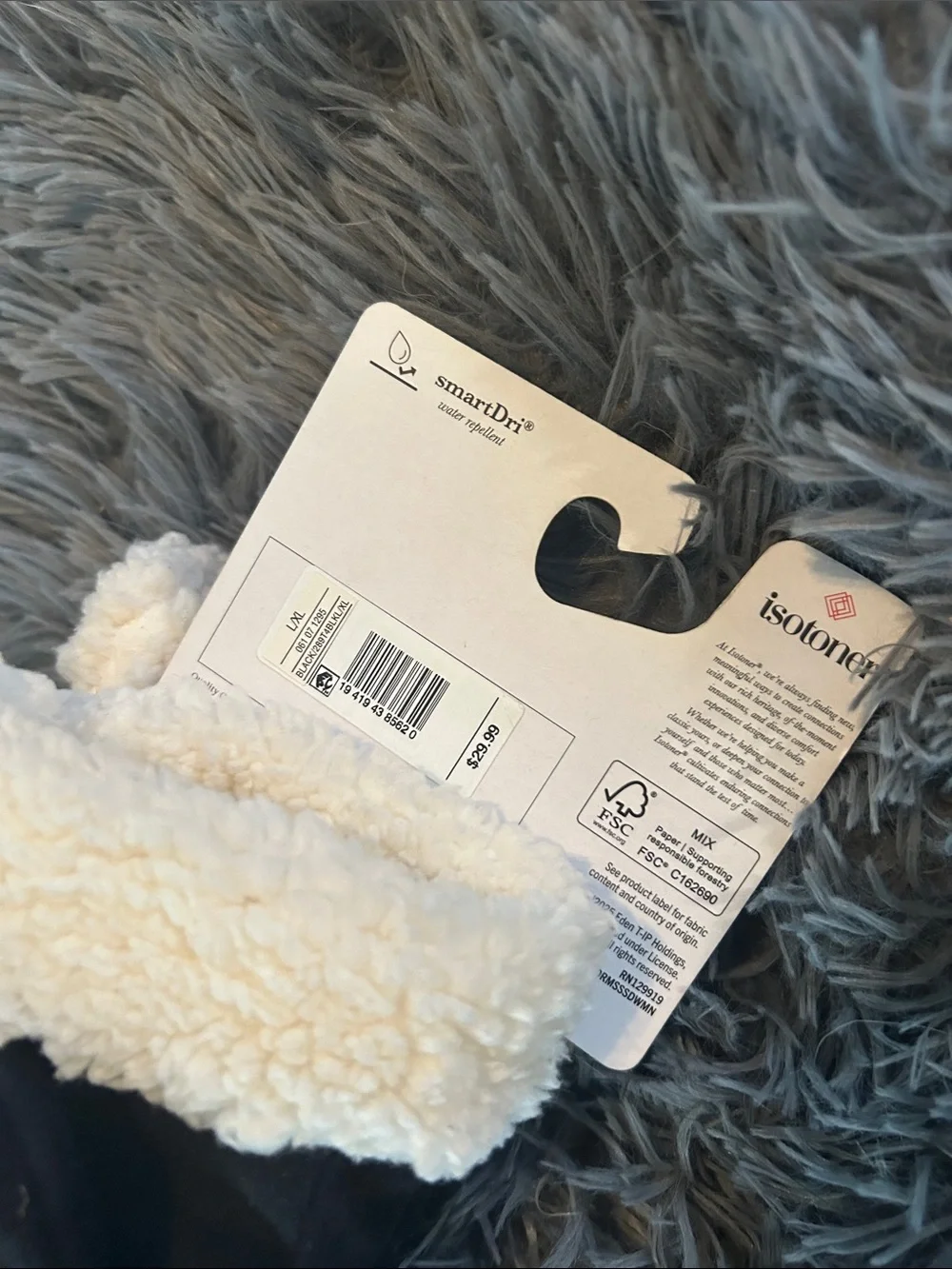 isotoner Black Microsuede Convertible Flip-Top Mittens with Cream Sherpa Trim